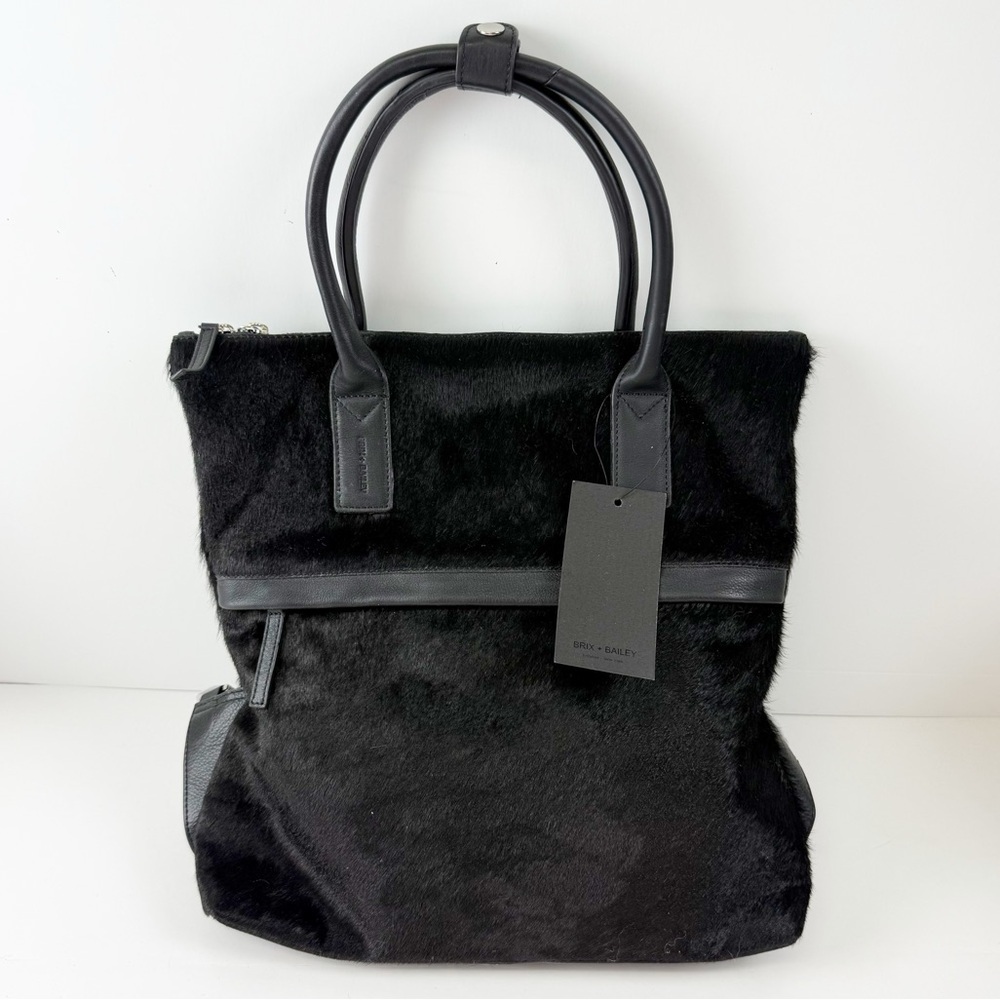 Brix & Bailey Black Convertible Leather Backpack Purse NWT NEW